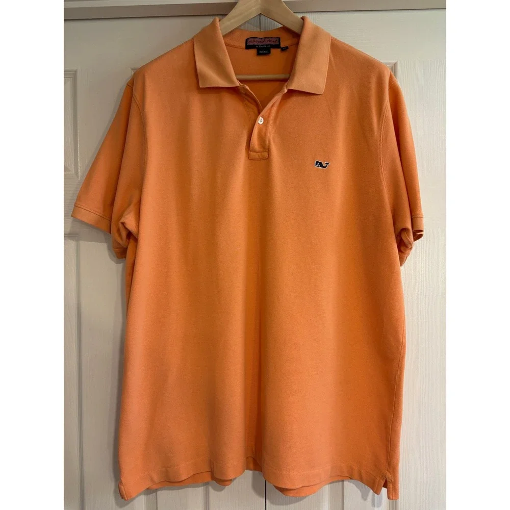 Vineyard Vines Men's Polo Shirt 100% Cotton Short Sleeves Orange XL